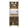 Tuhome Della 60 Kitchen Pantry with Countertop, Closed & Open Storage, Light Oak ALD6603